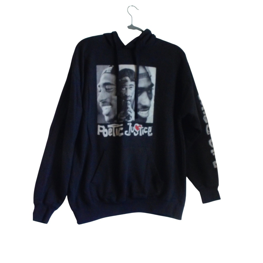 Poetic Justice Tupac Shakur Graphic Hoodie Black Mens Sweatshirt Movie Promo L